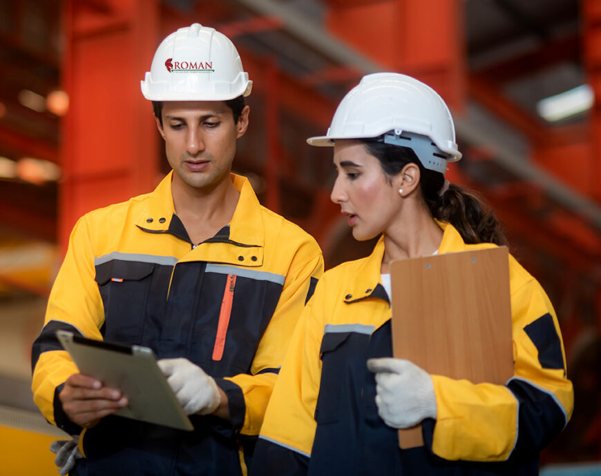 project management planning with two staff members