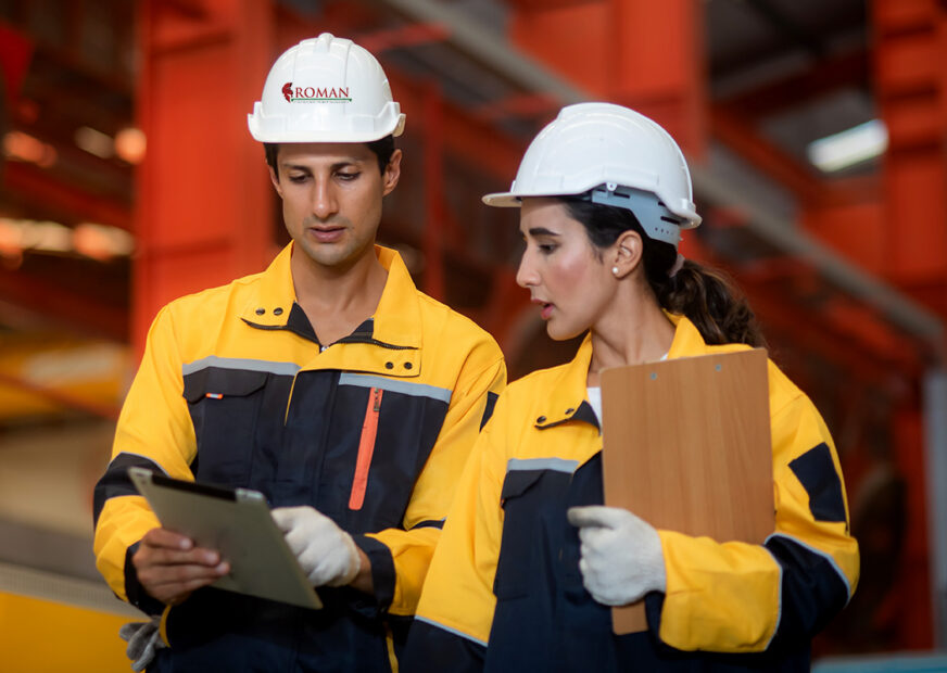 project management planning with two staff members