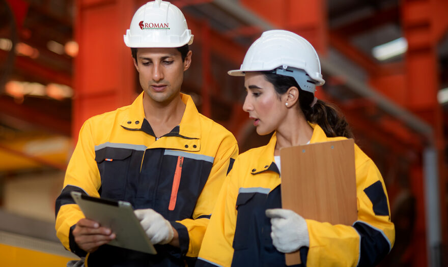 project management planning with two staff members